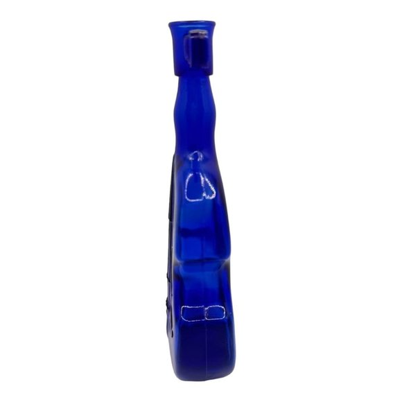 Vintage Violin Shaped Blue Cobalt Glass Bottle Cello Bass Stamp #2 - Picture 4 of 13